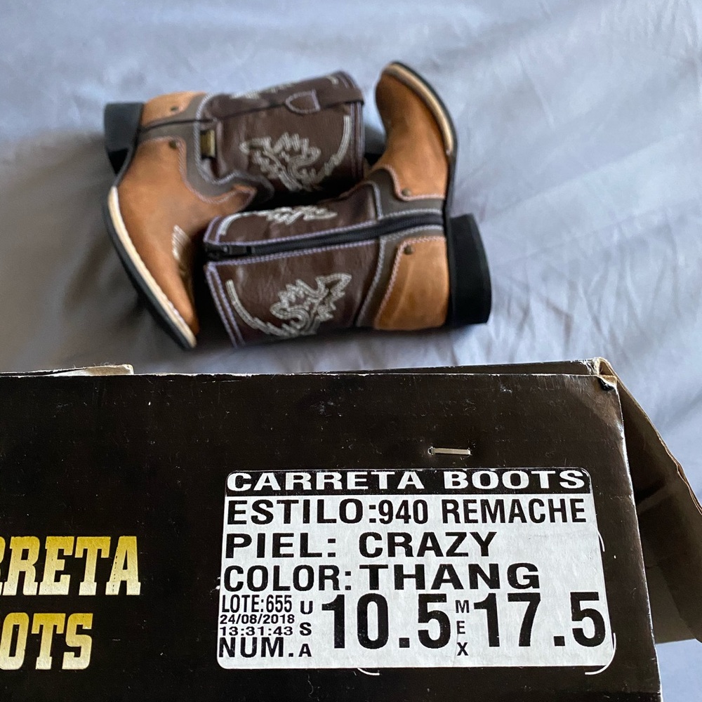 Kids square toe rodeo boots